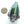 Tom Boylan Bead, Large Blossom Shape, 44x28mm, Teal with Subtle Red and Taupe