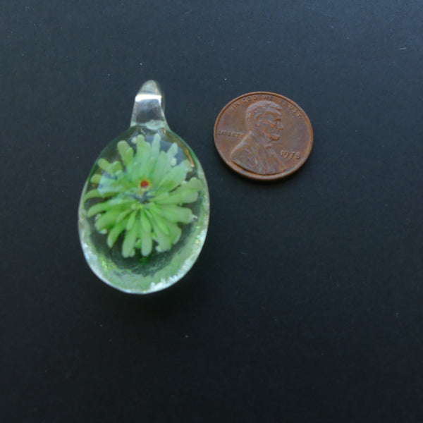 Halloween, Glow-in-the-dark Pendants, Green Inside Clear, 20x40mm