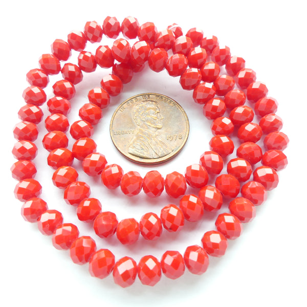 Faceted Glass, "Dragon Crystal" 5x6mm on 16-inch Strands