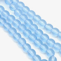 Czech Glass Smooth Round "Druks" 6mm, Light Translucent Blue