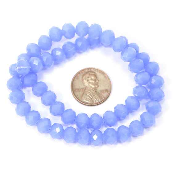 Faceted Glass, "Dragon Crystal" Cornflower Blue, 6x8mm on 13-inch Strands