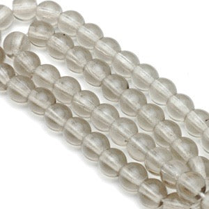 Czech Glass Smooth Round "Druks" 6mm, Black Diamond, Strands of 50