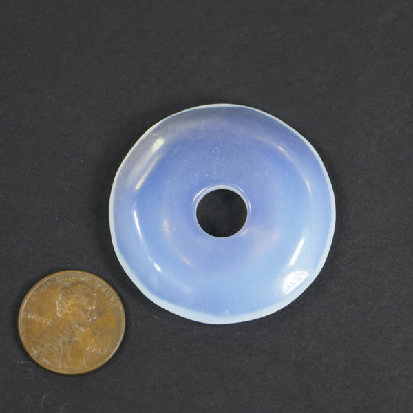 Glass, Translucent White Milk, Donut (Bi), 40mm