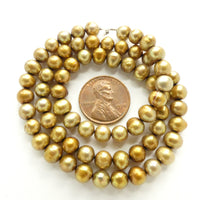 Pearls, Bronze, Golden Round 5mm on 16-inch Strands