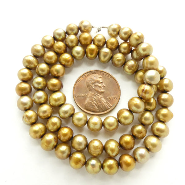 Pearls, Bronze, Golden Round 5mm on 16-inch Strands