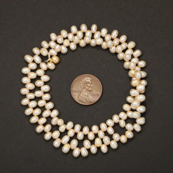 Pearls, Pink, Dancers with Nice Luster 4x5mm on 16-inch Strand