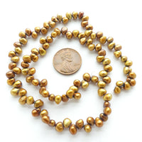 Pearls, Bronze, Small Dancers 6mm long on 15-inch Strands