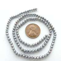 Pearls, Peacock, Round Small 3mm on 16-inch Strands