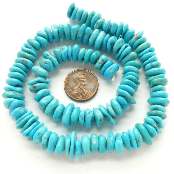 Turquoise, Freeform Nuggets, Sleeping Beauty, about 10mm Diameter, 16-inch Strands