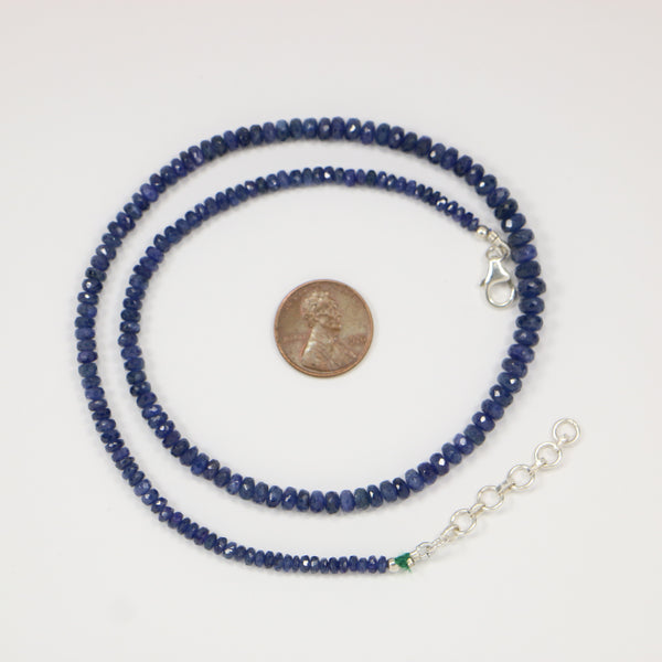 Sapphire, Natural Blue Facted, Graduated Strand 3-5mm, 16-inch Strand