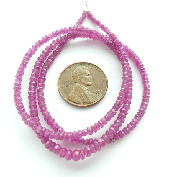 Ruby, Faceted, Graduated Strands 1-3mm on 16-inch Strands