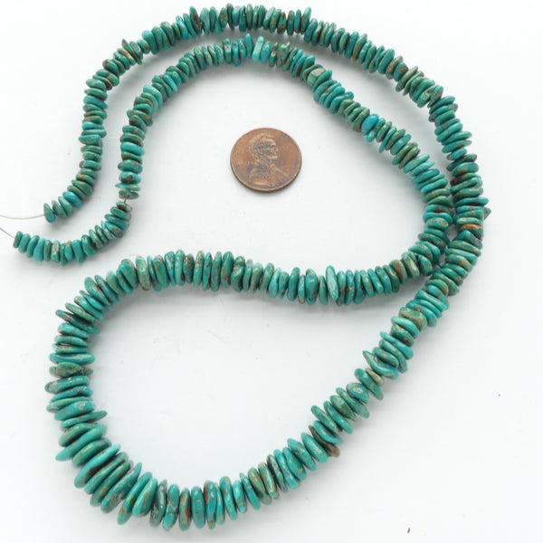 Turquoise, Graduated Chips, 12 to 2mm Diameter on  Long 24-inch Strands