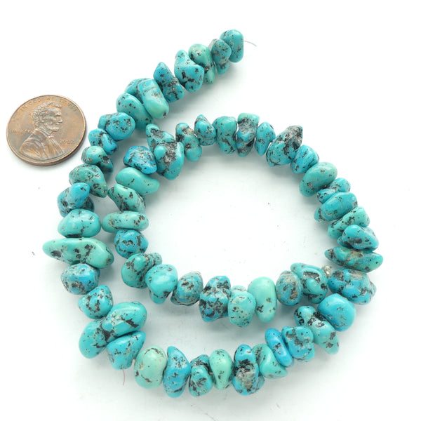 Turquoise, Medium Small Nuggets, Most 10mm Diameter on Short 11-inch Strand