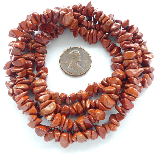 Red Jasper Chips, 8mm on 30-inch Strand