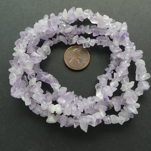 Amethyst Chips, Light Lavender Cape Amethyst 6mm on 36" Strands