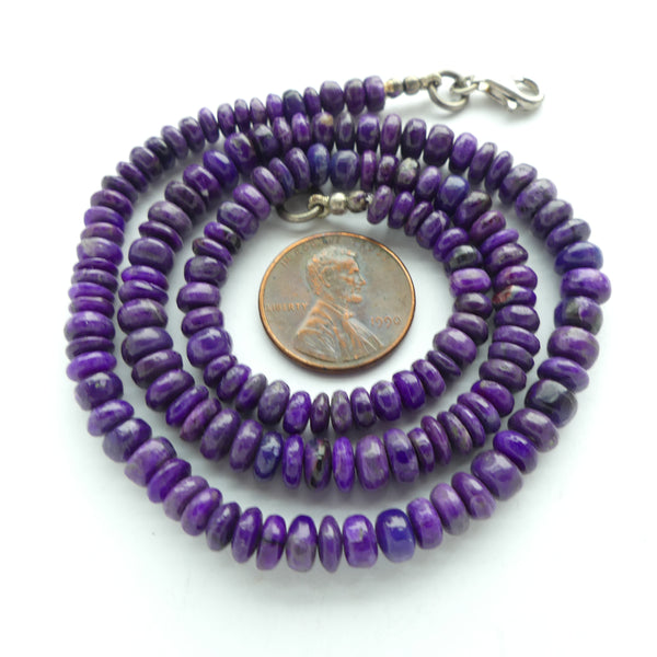 Sugilite, Rondelles 4x6mm on 16-inch Strand