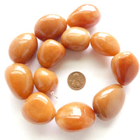 Aventurine, Red, Giant Freeform Nuggets, 1.5" x 1" on 16-inch Strands
