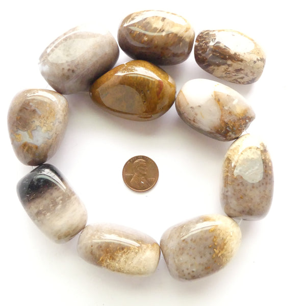 Jasper, Giant Freeform Nuggets, 1.5" x 1" on 16-inch Strands