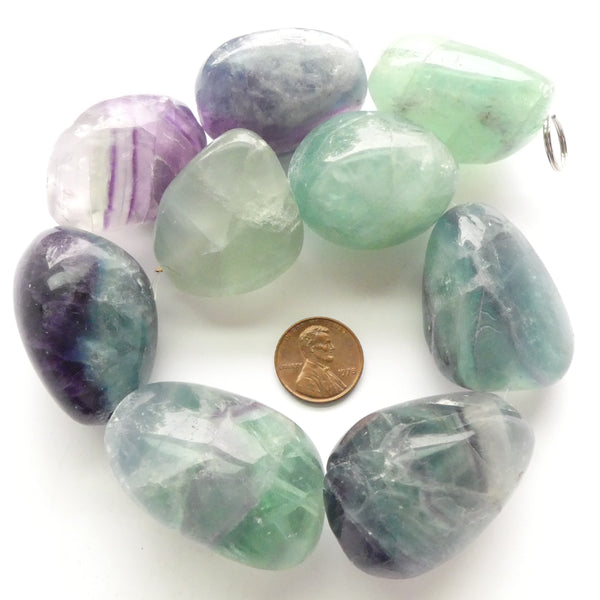 Fluorite, Giant Freeform Nuggets, 1.5" x 1" on 16-inch Strands