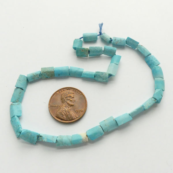 Turquoise?, Afghan Mystery Beads, Short Irregular Shapes on 11-inch Strands