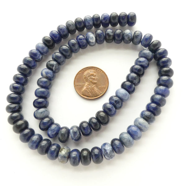 Lapis Lazuli, Rondelles 4x8mm on 15.5-inch Strands