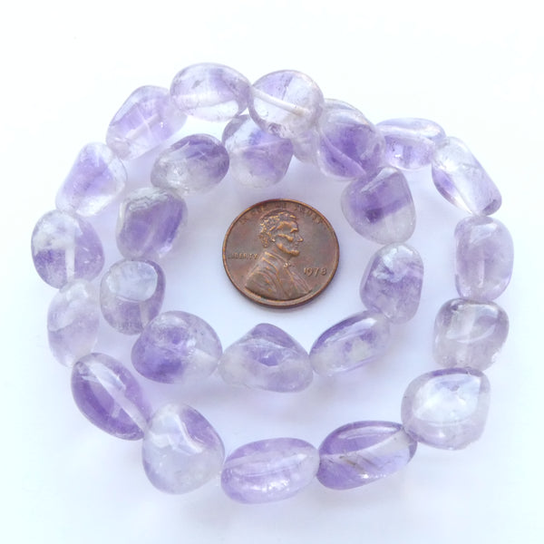 Amethyst Nuggets, Light Lavender Color, About 13x10 on 13-inch Strand
