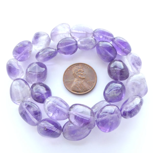 Amethyst Nuggets, Freeform Small 12x10mm, Medium Color on 13-inch Strand