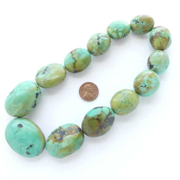 Turquoise, Freeform  Nuggets, 26-39mm on 16-inch Strand