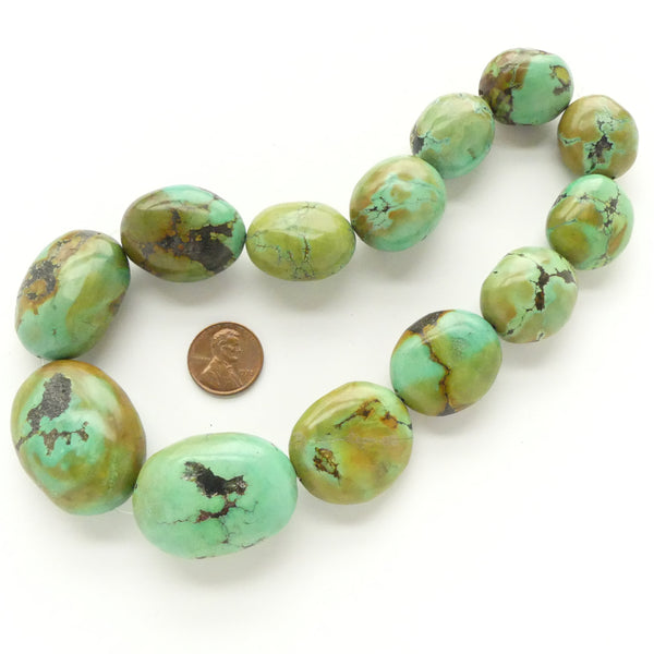 Turquoise, Freeform  Nuggets, 26-39mm on 16-inch Strand