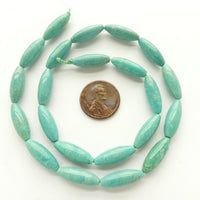 Turquoise, Rice Shape, 18x6mm on 16-inch Strands