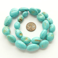 Turquoise, Freeform Nuggets, Graduated Strand, Largest Bead 23x28mm