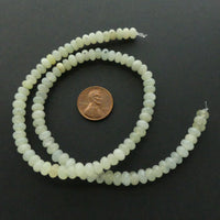 New Jade, Rondelles, 4x6mm on 16-inch Strands