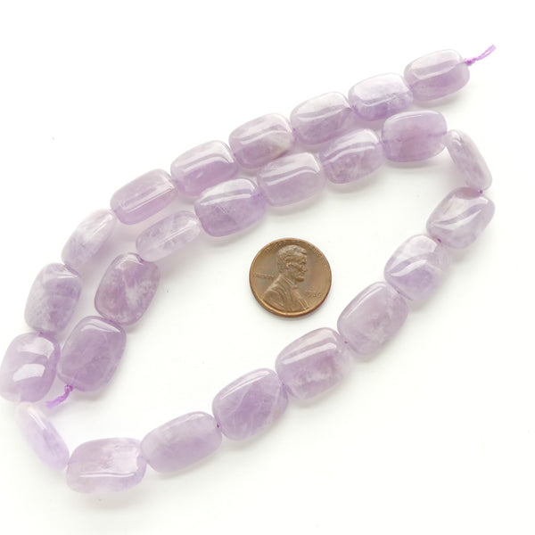 Amethyst, Rectangles with Rounded Edges, 16x12mm on 16-inch Stands