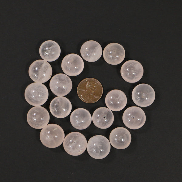 Rose Quartz, Rondelles 12x16mm, Light Translucent Pink, Sold in Sets of 2