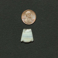 Ancient Amulet, White and Grey Finely Banded Age, 10mm wide at the top where the hole is