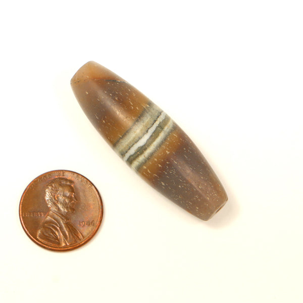 Agate, Ancient Natural Banded Agate or Chung Dzi, 45mm Long