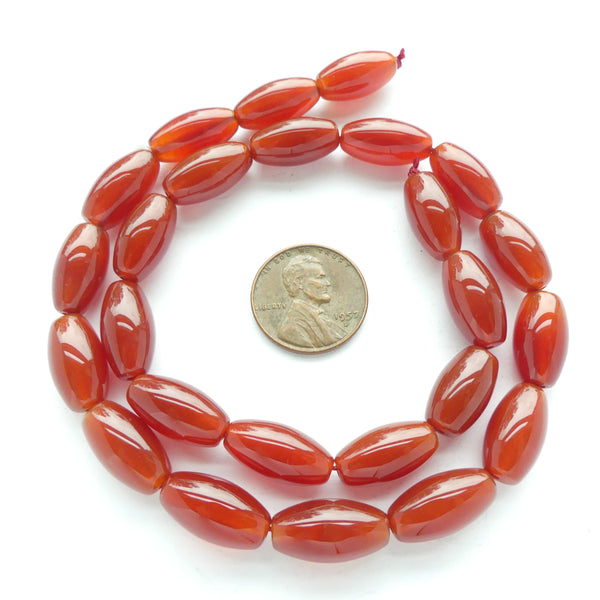 Carnelian, Ovals, 16x8mm on 16-inch Strands