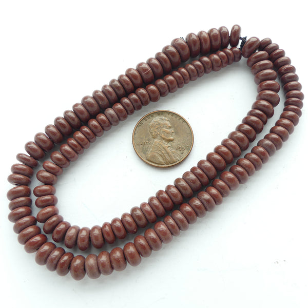 Catlinite, aka Pipestone, Tires 3x5 to 4x8mm  on Graduated 16-inch Strands