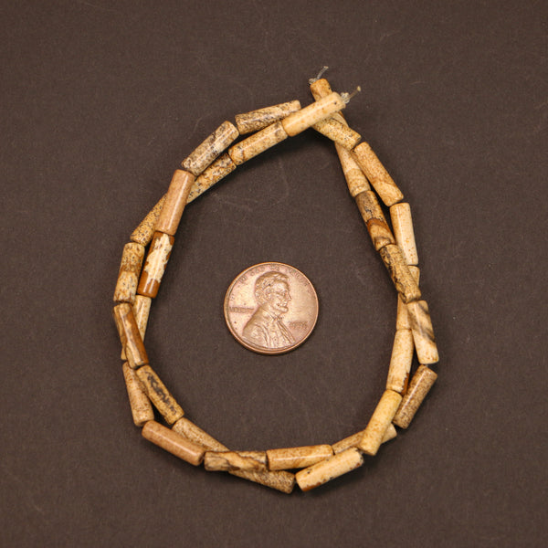 Picture Jaspter, Cylinders, 14x4mm on 16-inch Strand
