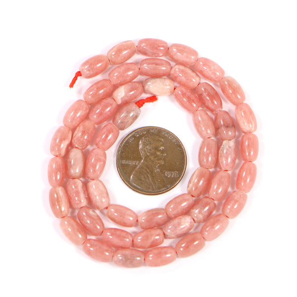 Rhodochrosite, Rice Shape, 5x9mm on 16-inch Strands