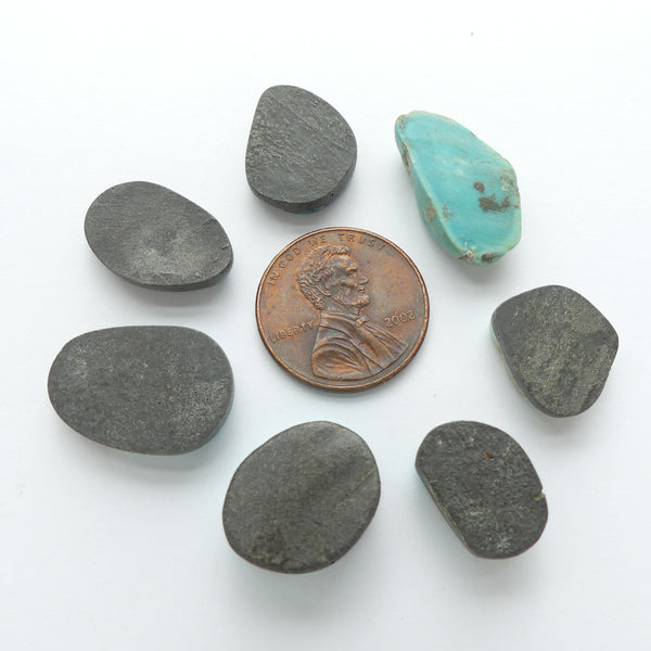 Turquoise, Cabochons, Various Sizes 10x12mm to 16x24mm, Sold as a 1.3 ounce Lot