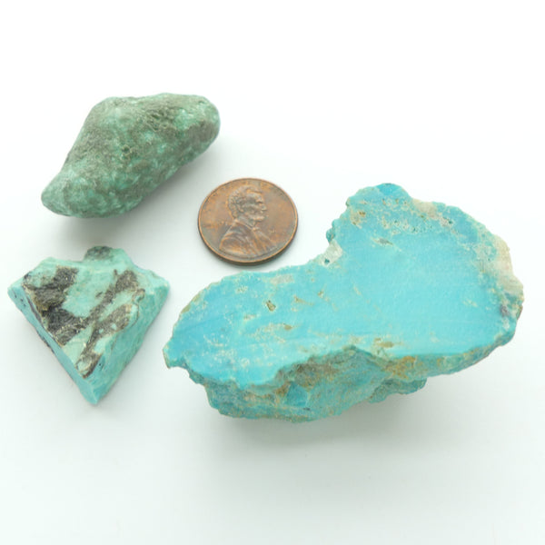 Turquoise, Medium & Large Chunks, Largest 2 inches Long, No Holes, 1.7 ounce Lot