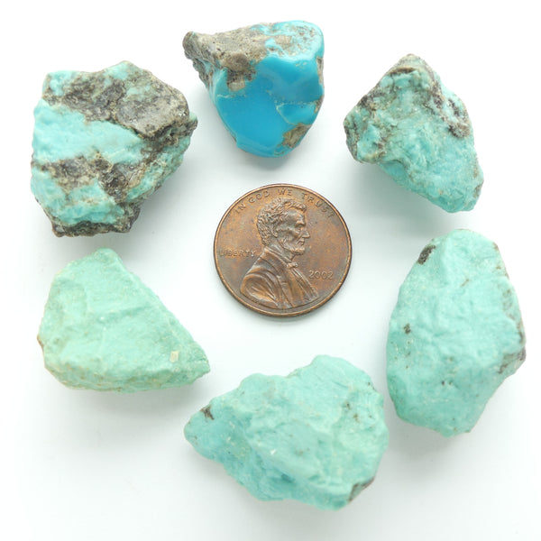 Turquoise, Large Nuggets, No Holes, Unpolished, 15-20mm Wide, Sold in a .9 ounce Lot