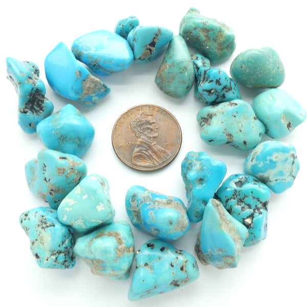 Turquoise, Medium Nuggets, No Holes, Most 12-18mm Wide, Sold in a 1.6 ounce Lot