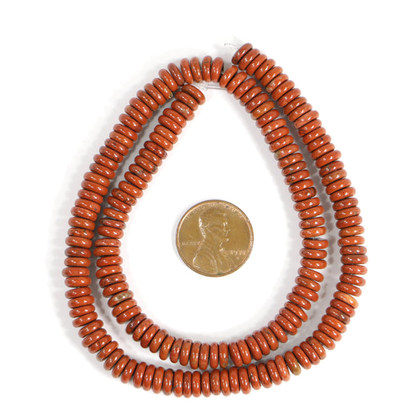 Red Jasper, Rondelles, 2x6mm on 15-inch Strands