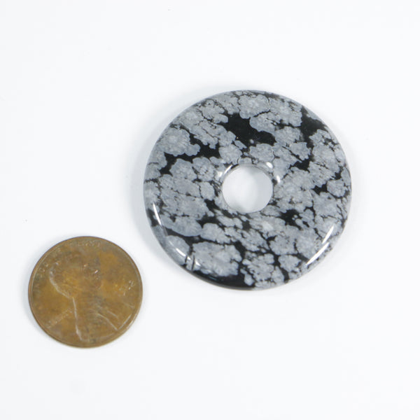 Snowflake Obsidian, Donut (Bi), 35mm Diameter