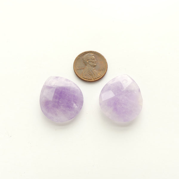 Amethyst, Faceted Cape Amethyst Pear Pendant, 22x25mm