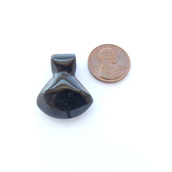 Guatemalan Jade, Axe Blade Pendant, Dark Green, 27mm Tall
