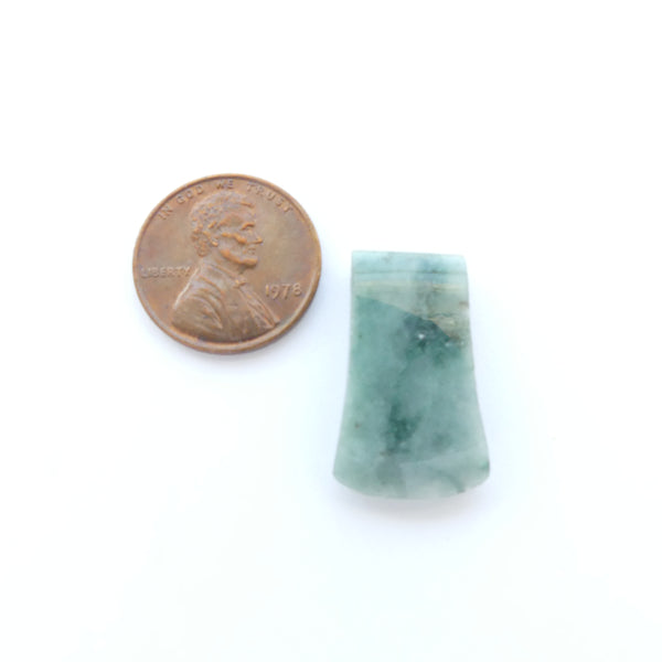 Guatemalan Jade, Axe Blade Pendant, Small Medium Green, 19x14mm