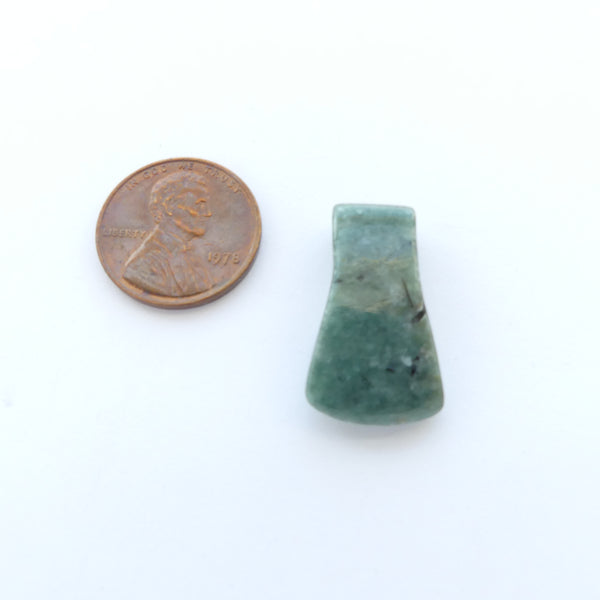 Guatemalan Jade, Axe Blade Pendant, Small Medium Dark Green, 19x14mm